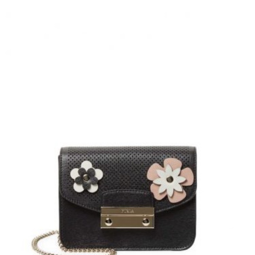Furla Black Floral Accent mini Bag